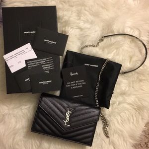 SOLD- Saint Laurent YSL Wallet on Chain WOC Small